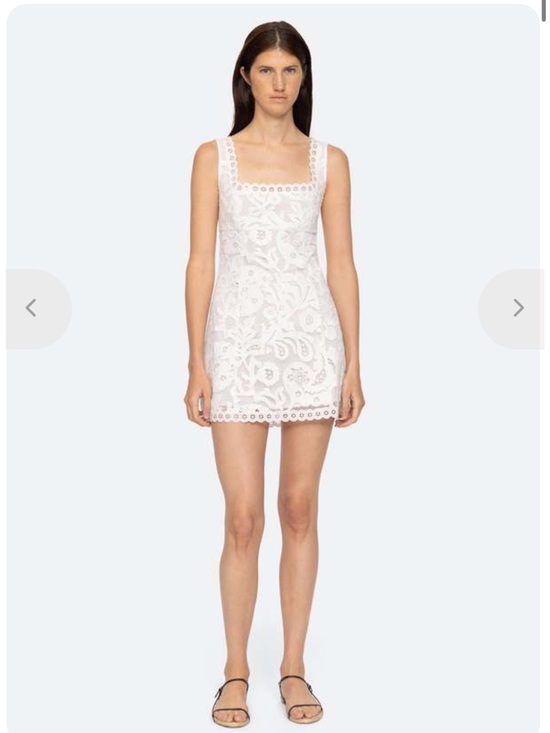 Sea New York Dresses & Skirts - Sea New York White Eyelet Lace Square-Neck Mini Dress